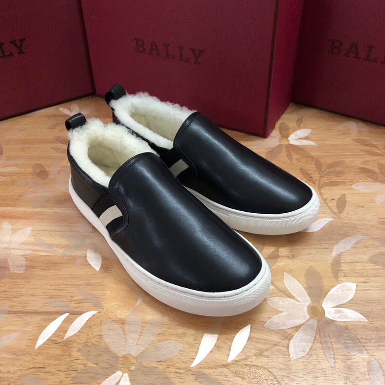 BALLY 발리 수입 소가죽 양털 안감 블랙 스니커즈, HEDERN MEN\'S LAMB LEATHER SKATE TRAINER IN WHITE